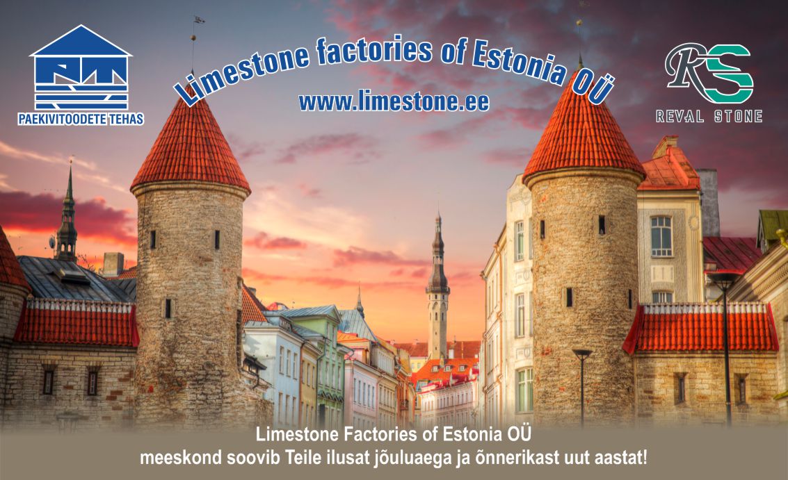 Limestone Factories of Estonia OÜ meeskond soovib Teile ilusat jõuluaega ja õnnerikast uut aastat!